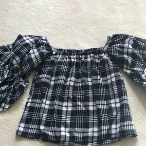 Off the shoulder flannel